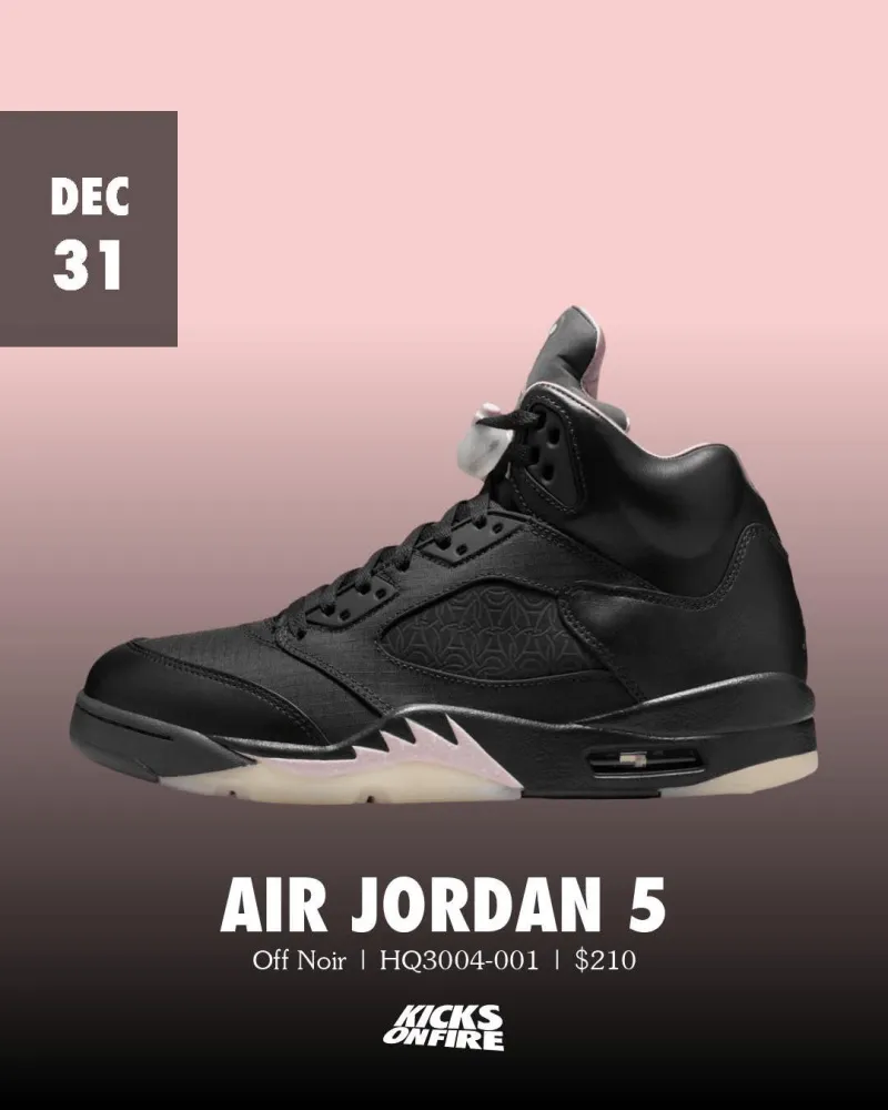 星空官网-时尚奢华！黑粉色巴黎圣日耳曼联名款AJ5将于12月份上市